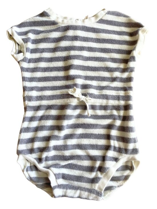 Quincy Mae Other - Entire Closet $5! Quincy Mae Organic Cotton Blend Grey White Terry Romper